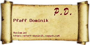 Pfaff Dominik névjegykártya